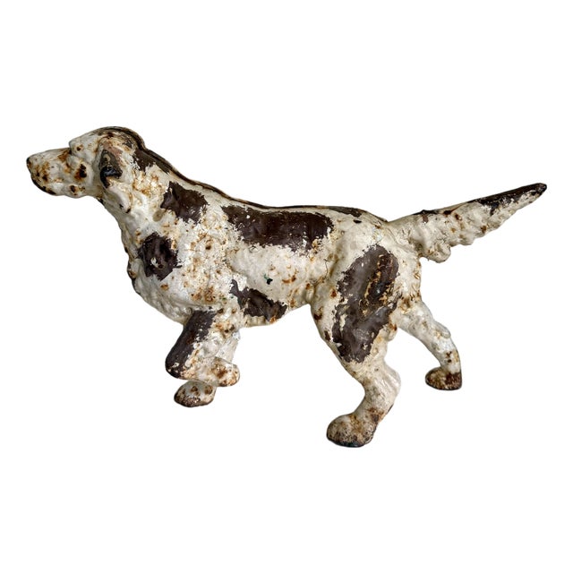 1930s Hubley Attributed Cast Iron English Setter Dog Doorstop For Sale