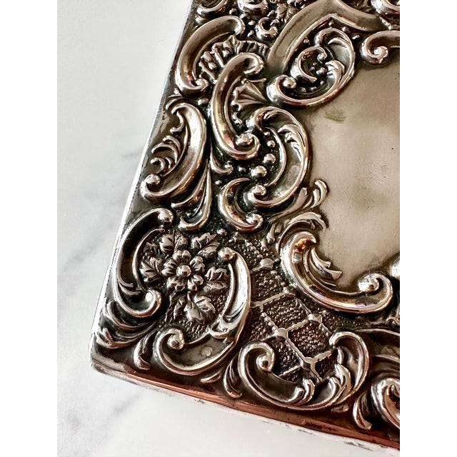 Antique 1909 Edwardian Sterling Silver Stag Calling Card Case by Crisford & Norris For Sale - Image 14 of 16