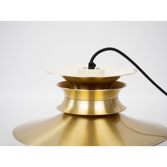 Metal Vintage Danish Pendant Lamp attributed to Bent Nordsted for Lyskær Lighting, 1980s For Sale - Image 7 of 11