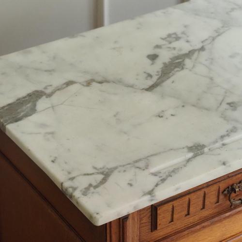 Gründerzeit Chest of Drawers with White Marble, 1890 For Sale - Image 14 of 15