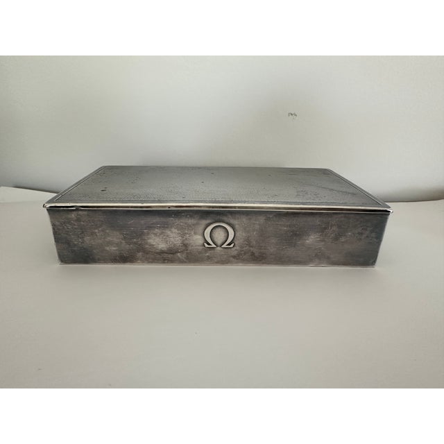Silver 1950s Omega Sterling Silver Jezler Textured Box For Sale - Image 8 of 11
