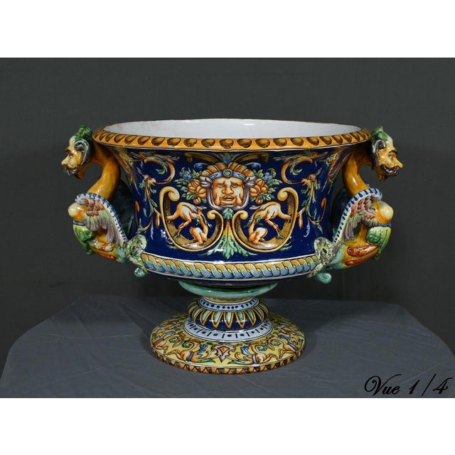 Earthenware Jardinière from Faïence de Nevers, Late 19th Century For Sale - Image 4 of 18