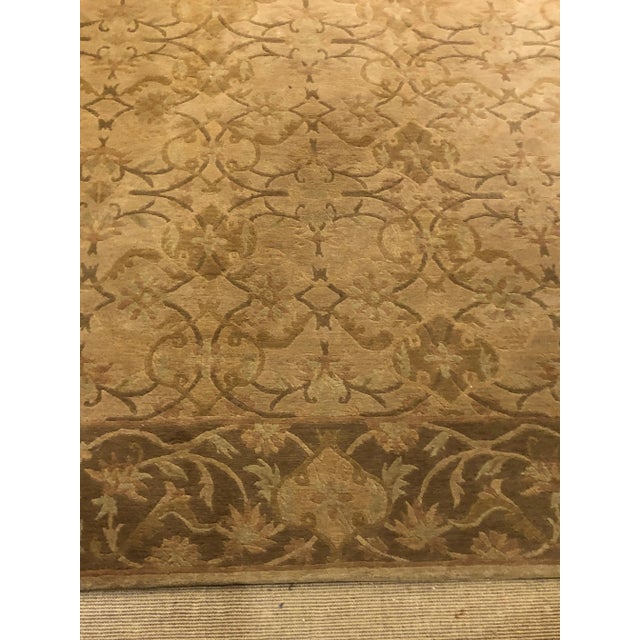 Neutral Luxurious Silk Tibetan Area Rug- 6′2″ × 8′11″ For Sale - Image 4 of 10