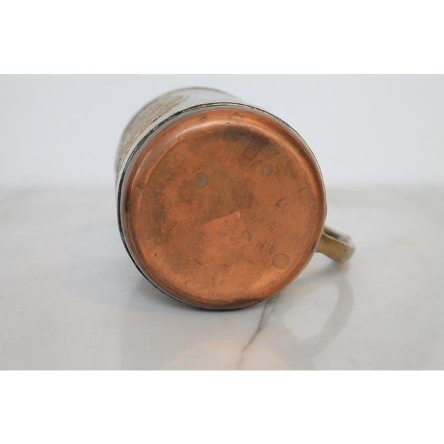 Vintage Mexican Art Hammered Copper & Brass Mayan / Aztec Calendar Mug. For Sale - Image 9 of 9