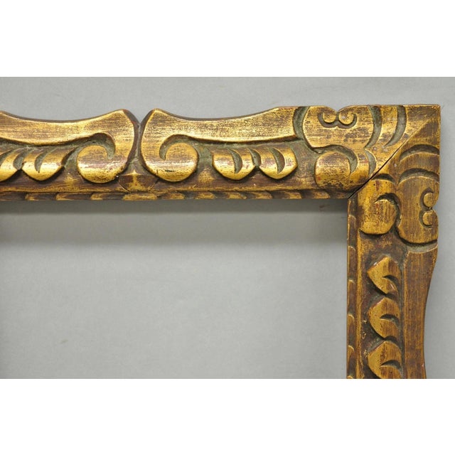 Vintage Italian Hollywood Regency Gold Gilt Wood Art Picture Frame 18.25 X 15.5 For Sale - Image 4 of 13