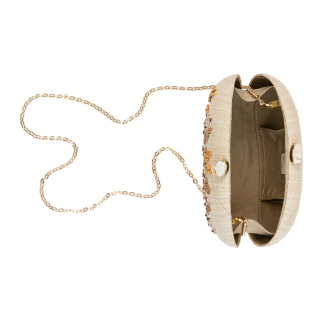 Contemporary Berna Natural / Ivory Dome Clutch For Sale - Image 3 of 3