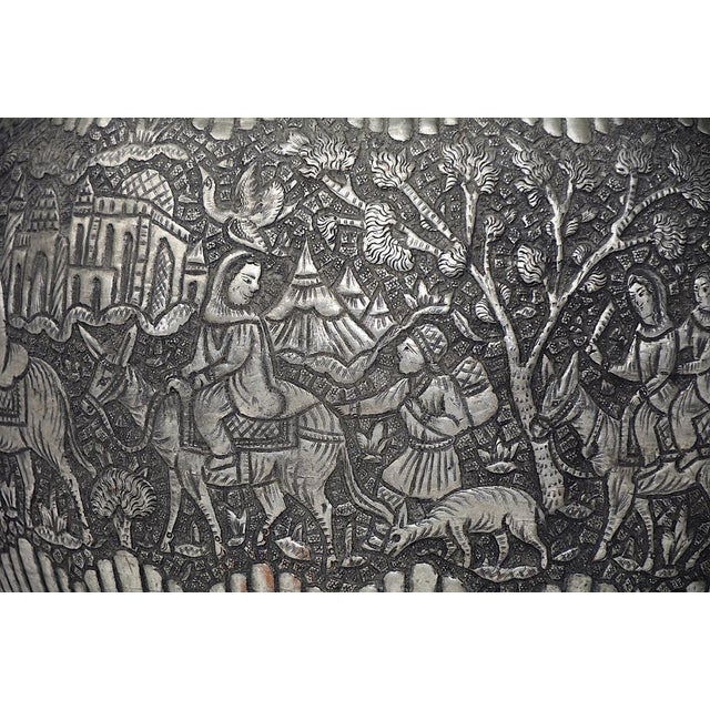 Traditional Large Copper Tea Pot with Engraving, 1940s For Sale - Image 3 of 18