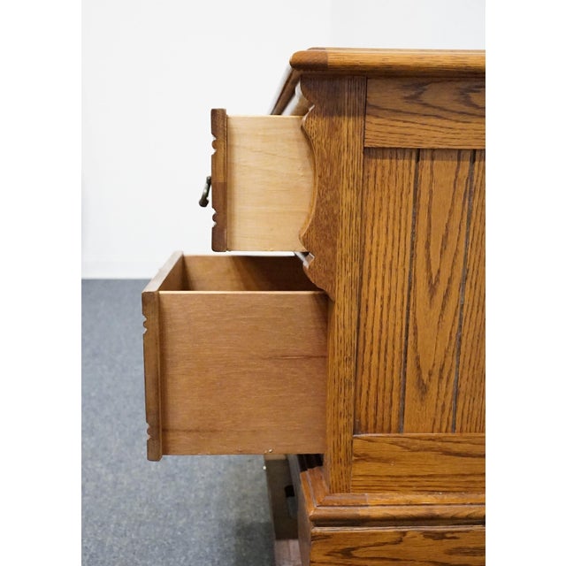 Wood Lexington Furniture Recollections Solid Oak Rustic Country French 24" Two Drawer Nightstand 468-621 For Sale - Image 7 of 15