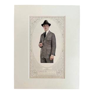 Antique Men's Print from "Collegian Custom Clothes" Catalog 1921, in 14x18 Mat, 7 For Sale
