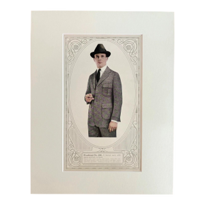 Antique Men's Print from "Collegian Custom Clothes" Catalog 1921, in 14x18 Mat, 7