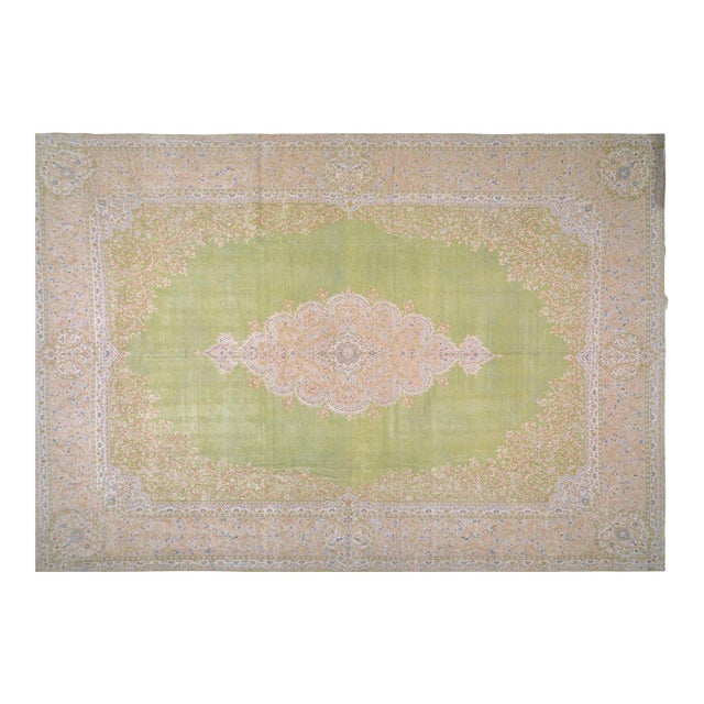 Vintage Turkish Anatolian Hand Knotted Wool Rug, 13'6x19'8 For Sale