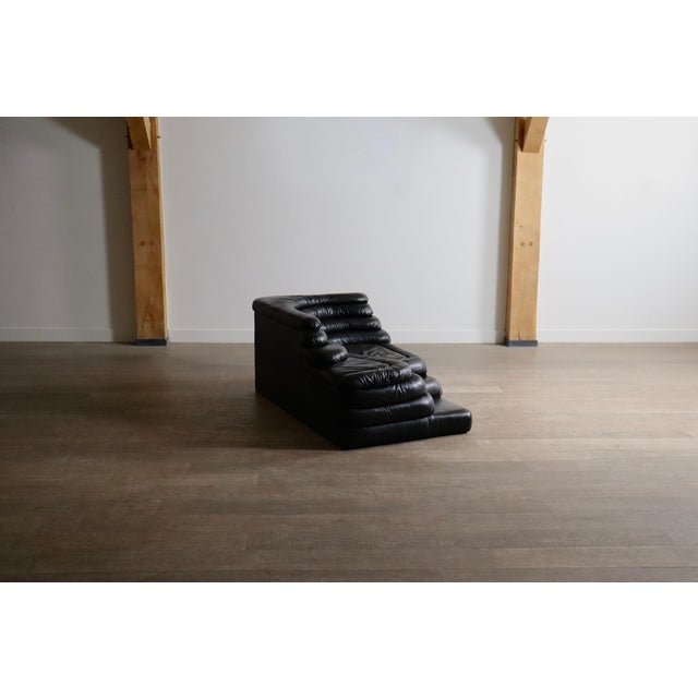 DS-1025 Terrazza Sofa in Black Leather by Ubald Klug for de Sede, 1970s For Sale - Image 12 of 16