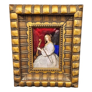 Unknown Artist, Portrait of Maria Ruthven von van Dyck, 1890s, Enameled, Framed For Sale