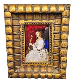 Unknown Artist, Portrait of Maria Ruthven von van Dyck, 1890s, Enameled, Framed