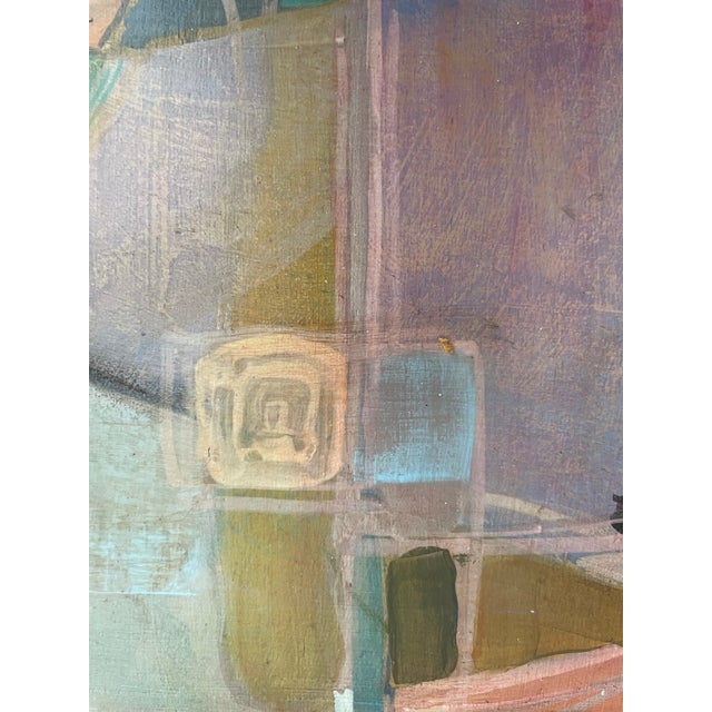 Set of 2 Original Abstract Paintings, Acrylic and Ink on Wood Panels. For Sale - Image 4 of 12