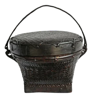 Vintage Akha Thai Basket W/Lid