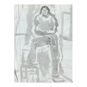 Richard Snyder Self Portrait in Painting Studio