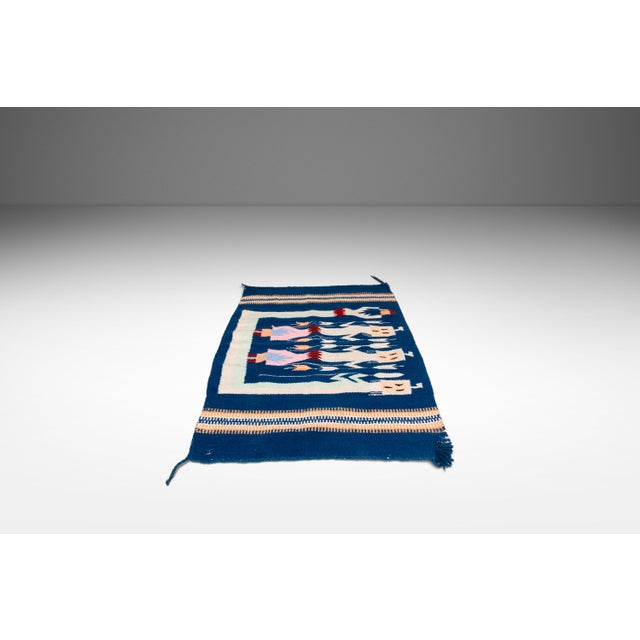 Introducing a vintage Native American Navajo pictorial tapestry with hand-woven images. Navajo and other Pueblo Peoples...