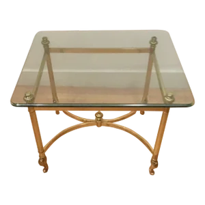 1980s Vintage Ethan Allen Hollywood Regency Type Coffee Table