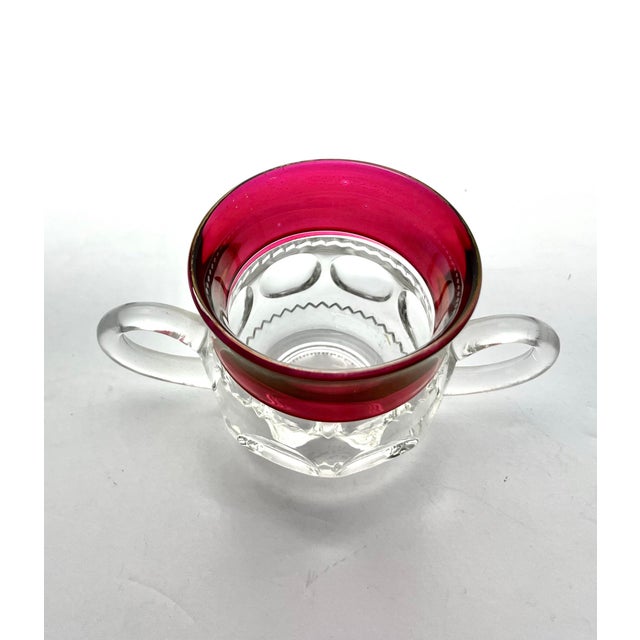 1950s 1950s Tiffin-Franciscan “King's Crown” Ruby Red Open Sugar Bowl & Creamer Set For Sale - Image 5 of 9