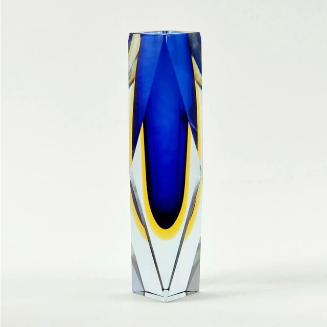 Stunning mid-century modern sommerso glass vase designed by Flavio Poli for Alessandro Mandruzzato (Murano, Italy,...
