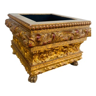 Vintage Italian Giltgood Planter For Sale