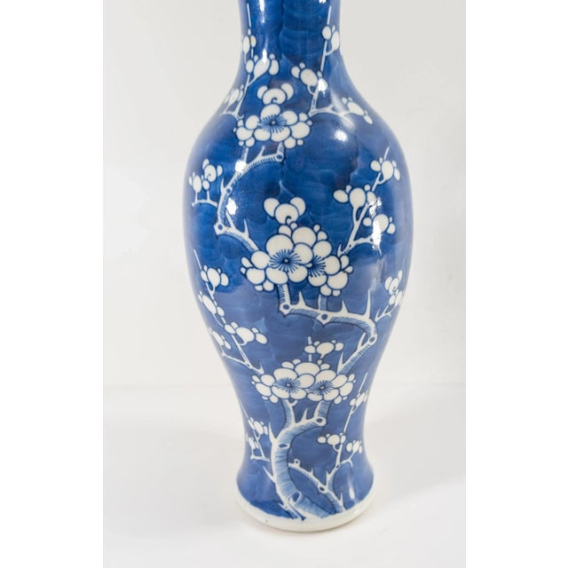 Chinese 19th Century Chinese Blue and White Prunus Branch Vase For Sale - Image 3 of 12