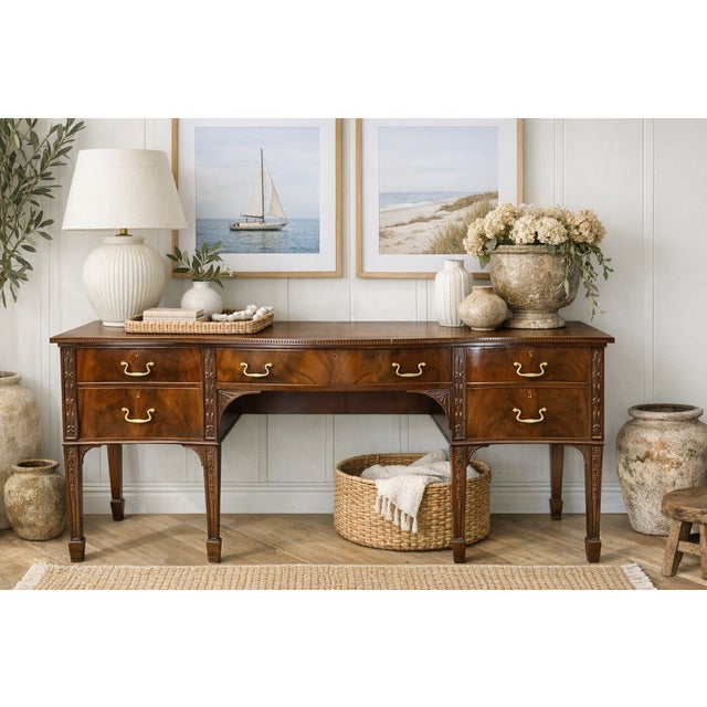 An exceptional American Federal period antique sideboard (circa 1810–1820), likely originating from a prominent Mid-...