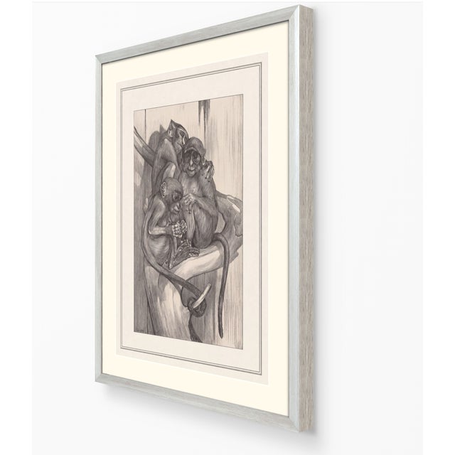 Paper Atelier Aria Lumae Theo Van Hoytema Three Monkeys Art Nouveau Restored Gallery Board Print 16 X 24 on Archival Hahnemuhle German Etching Paper For Sale - Image 7 of 14