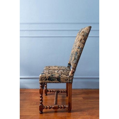 17th Century Louis XIII French Side Chair with Tapestry from Aubusson For Sale - Image 3 of 12