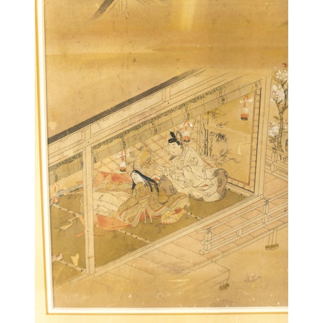 Japanese 18th Century Japanese Edo Period Kano School Watercolor Painting on Paper For Sale - Image 3 of 10