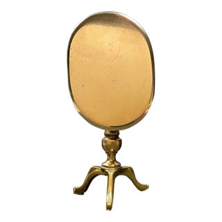 Antique Brass Candle Reflector With Inlaid Copper Heart For Sale