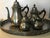 Vintage Royal Holland Pewter Tea and Coffee set with creamer and sugar service on a large, beautifully crafted tray....
