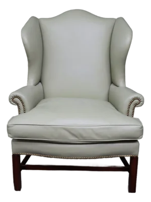 Leather Kittinger Chippendale Wingback Chair