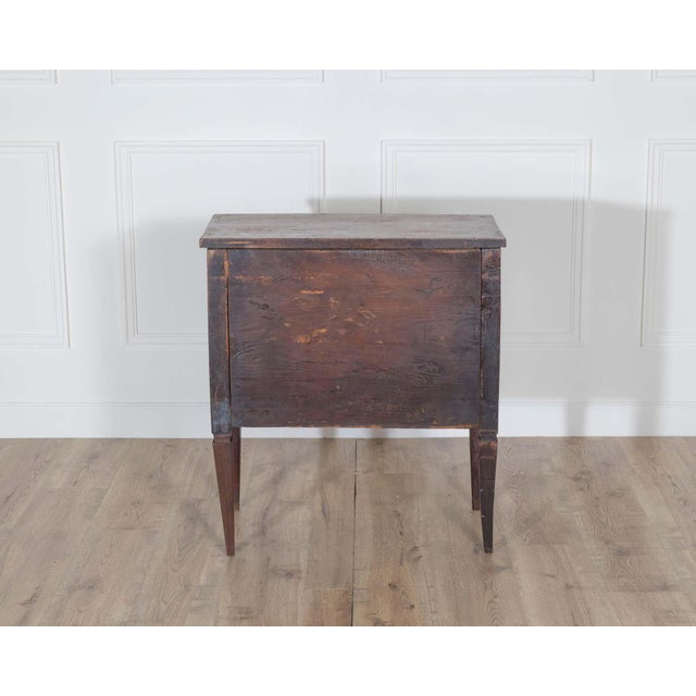 Brown Small Italian Walnut Chest of Drawers with Two Drawers, Late 18th–Early 19th Cen For Sale - Image 8 of 8
