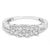 Contemporary 10K White Gold 1/2 Cttw Brilliant & Baguette Cut Diamond 3 Stone Design with 3 Square Clusters Engagement Ring (H-I Color, SI2-I1 Clarity) Size 7-1/4 For Sale - Image 3 of 7