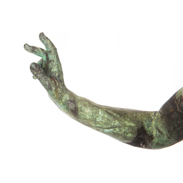 Metal Italian Grand Tour Bronze Sculpture “Dancing Faun of Pompeii” After Antique For Sale - Image 7 of 18
