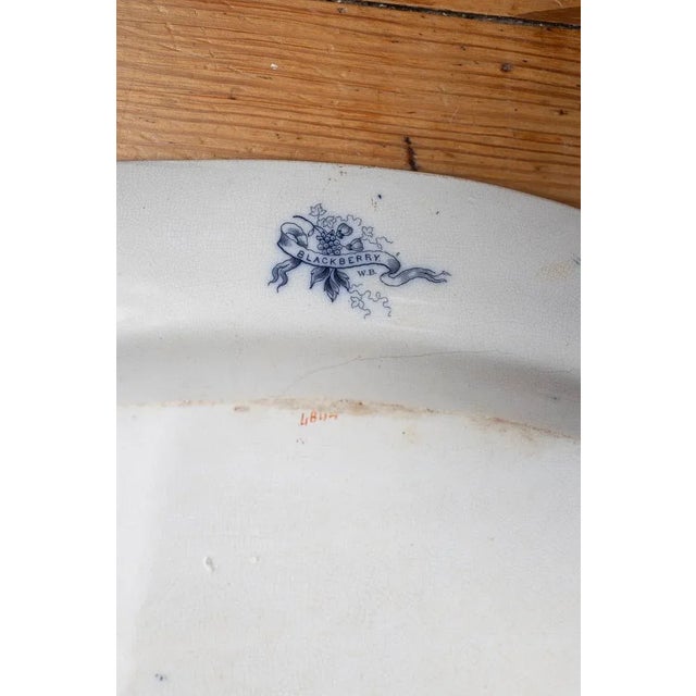 Antique English Ironstone “Blackberry” Platter by w.b. — 19th-Century Transferware, Hand-Painted Details For Sale In Dallas - Image 6 of 11