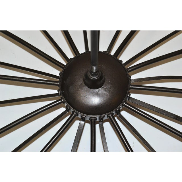 Brass Stilnovo Italian 12 Shade Chandelier Bronze Finish Mid-Century Modern 1960 For Sale - Image 8 of 13