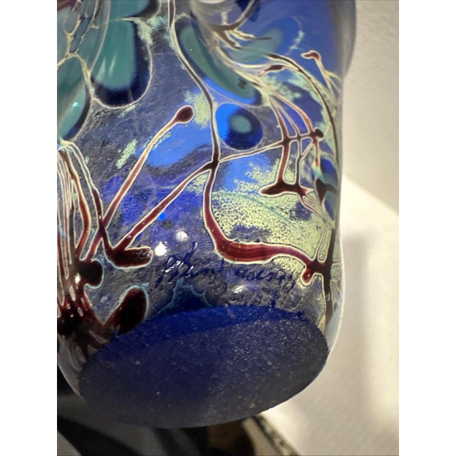 Abstract 1990s American Studio Glass Handkerchief Vase For Sale - Image 3 of 6
