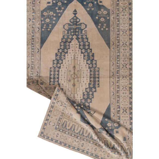 Vintage Circa 1940 Subdued Turkish Oushak Tash Rug 5'7 X 10'9 For Sale - Image 4 of 9