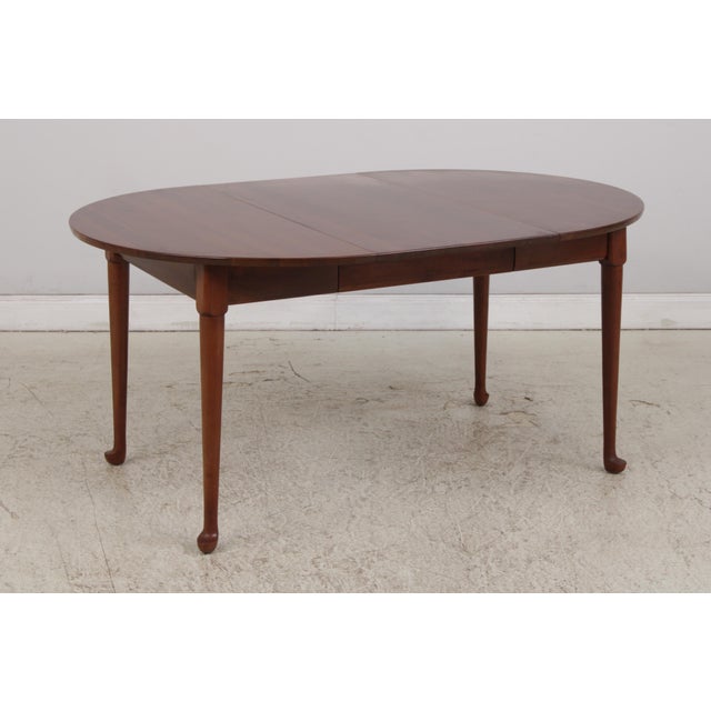 Wood Cherry Round Country Style Dining Room Table For Sale - Image 7 of 17