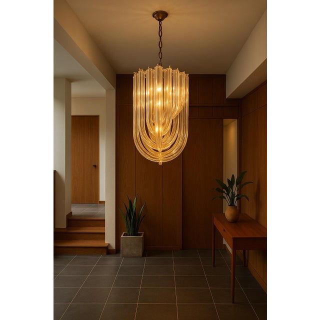 Murano Venini Glass Chandelier from 1295 Murano, 1980 For Sale - Image 10 of 10