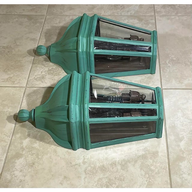 Pair of Powder Coated Aluminium Wall Lantern For Sale In Miami - Image 6 of 12