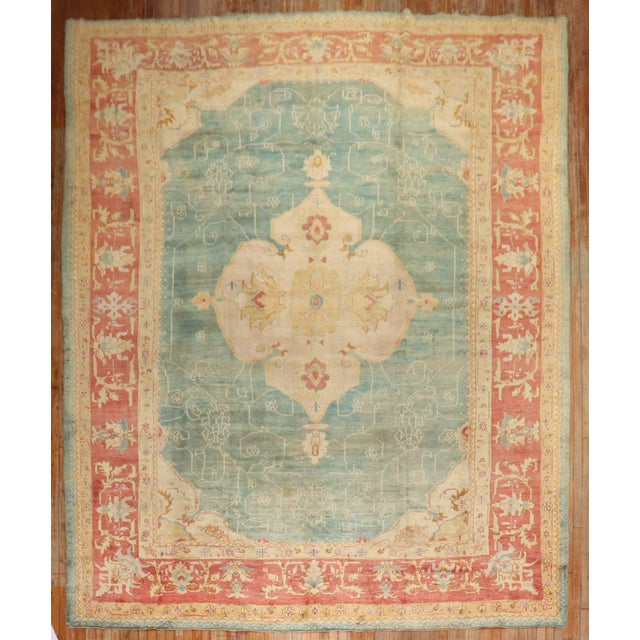 Early 20th Century Zabihi Collection Phenomenal Antique Turkish Oushak Rug - 10'9" x 14'11" For Sale - Image 5 of 12