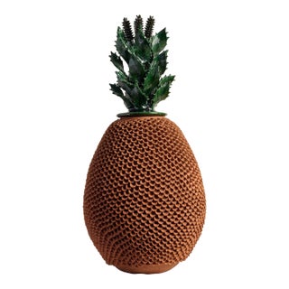 Sculptural Mexican Clay Pineapple For Sale