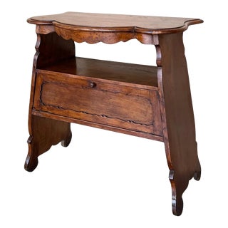 Early 20th Fall Front Door Rustic Console Table With Shelve For Sale