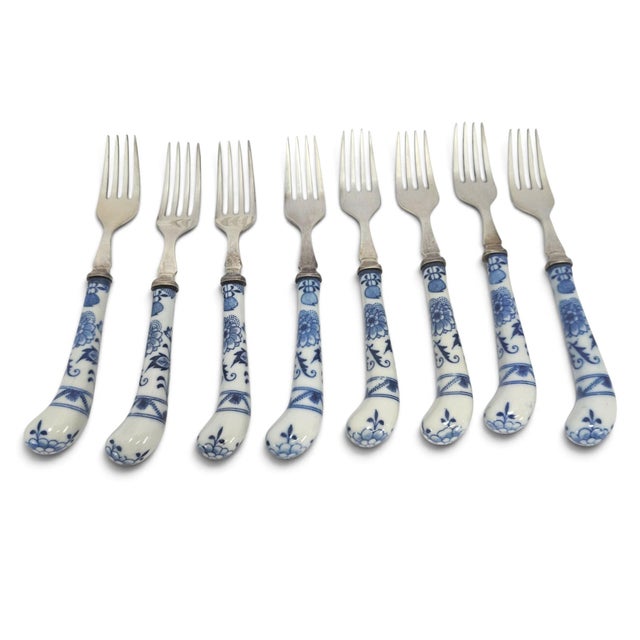 Campaign Mid-20th Century House of Prill Blue Onion Porcelain Flatware, 49 Pieces For Sale - Image 3 of 18