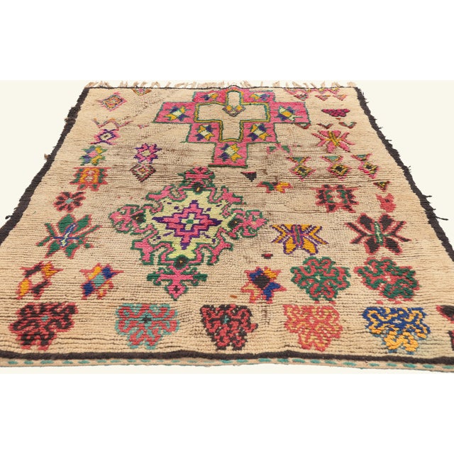 Tribal Vintage Boujad Moroccan Rug, 03'08 X 06'00 For Sale - Image 3 of 10