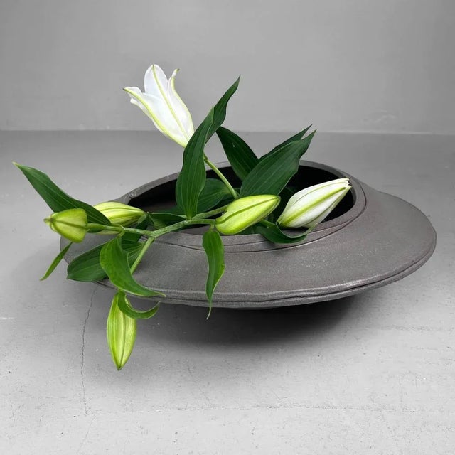 1970s Large Studio Pottery Ceramic Ikebana Bowl, Japan, 1970s For Sale - Image 5 of 18